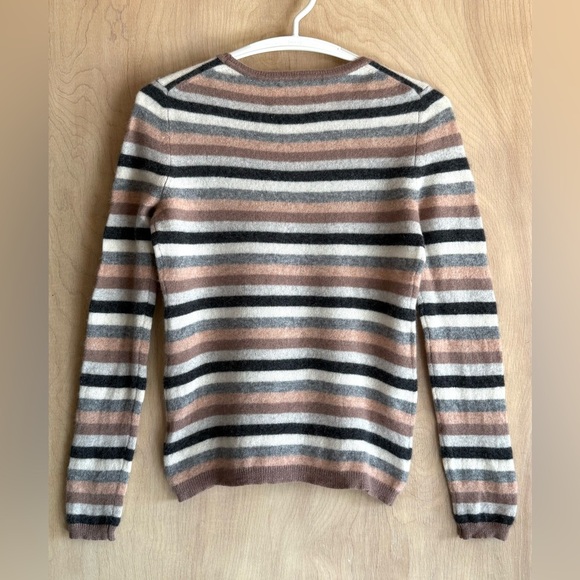 Cynthia Rowley Cashmere Striped Sweater XS Pink Gray Cream Black NWOT - Picture 9 of 12